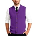 thumbnail image 1 of Sweater Vest Men Dressy V Neck Button Down Plus Size Cardigan Business Casual Ribbed Knit Sleeveless Vests Purple 4XL, 1 of 3