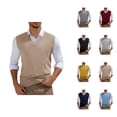 thumbnail image 1 of Sweater Vest Men Sleeveless Casual V Neck Lightweight Knit Pullover Sweater, 1 of 6