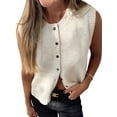 thumbnail image 1 of Sweater Vest Women 2025 Spring Summer Casual - Knit Sleeveless Button Down Tank Tops Trendy Clothes  L, 1 of 8