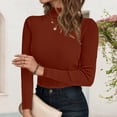 thumbnail image 1 of Sweater Vest Women High Neck Pullover Sweater Slim Fit Long Sleeve Knitted Turtleneck Top Soft Warm Casual Winter Fall Blouse, 1 of 6