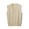 thumbnail image 1 of Sweater Vest Women Sleeveless Classic V Neck Pullover Solid Color Knitted Tops Fall Winter Loose Outfits Fashion Lightweight Sweaters, 1 of 4