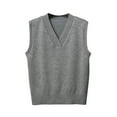 thumbnail image 1 of Sweater Vest Women Sleeveless Classic V Neck Pullover Solid Color Knitted Tops Fall Winter Loose Outfits Fashion Lightweight Sweaters, 1 of 4