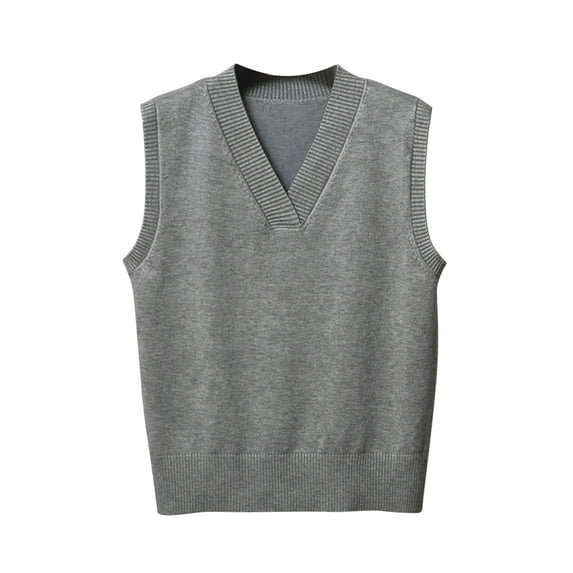 Sweater Vest Women Sleeveless Classic V Neck Pullover Solid Color Knitted Tops Fall Winter Loose Outfits Fashion Lightweight Sweaters