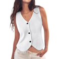thumbnail image 1 of Sweater Vest Women Spring Summer Casual V Neck Sleeveless Button Down Waistcoat Knit Tank Tops, 1 of 4