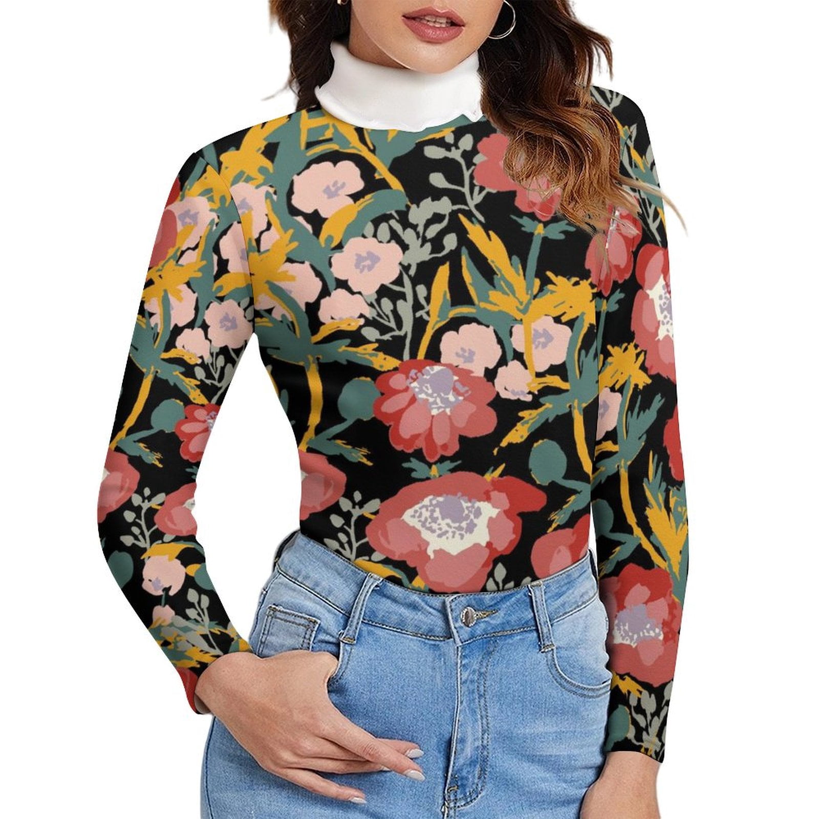 Women’s Vintage Floral Graphic V-Neck Tank Top – Boho Cottagecore Wildflowers Cami Sleeveless Shirt