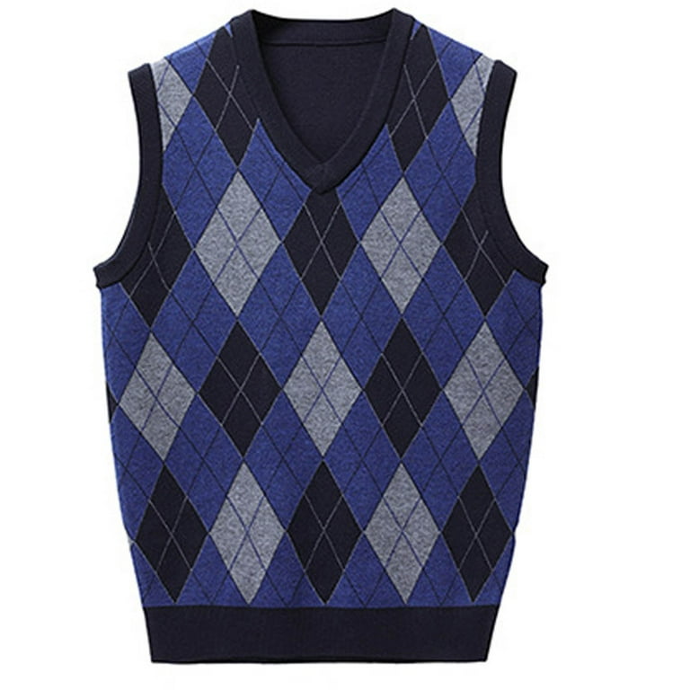 Sweater Vest Mens Retro Knitwear Sweater Vest For Men Regular-Fit