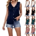 thumbnail image 1 of Sweater Vest for Women 2026 Sleeveless V Neck Button Up Cardigan Waffle Knit Tank Tops Spring Clothes, 1 of 10