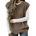 thumbnail image 1 of Sweater Vests for Women Knit Sleeveless Sweater Brown One Size, 1 of 5