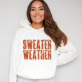 thumbnail image 1 of Sweater Weather Block Distressed - Women's Graphic Hoodie, 1 of 9