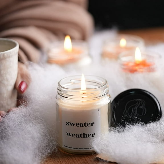 Sweater Weather - Highly Scented Candles Gift Set | Winter Candles For Home Decor | Scented Candles For Home | Scented Candles For Home Decor | Home Decoration Items | Home Decor Items -40hrs
