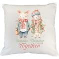 thumbnail image 1 of Sweater Weather Is Better Together with Cute Watercolor Winter Season Art Merch Gift, White Pillow Case 18X18 IN, 1 of 1