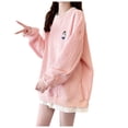 thumbnail image 1 of Sweater for Women Fall Winter Plus Size Cartoon Bear Graphic Knitted Long Sleeve Crew Neck Pullover Sweaters Loose Fit Cover Up Casual Trendy Womens Blouses Red M, 1 of 6