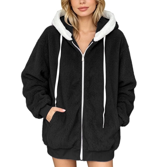 Sweater for Women Winter Jacket Oversized Outwear with Pockets Plus Size Jackets Faux Wool Jackets Long Sleeve Tops Warm Spring Outfits Heavy Sweaters
