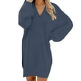 thumbnail image 1 of Sweater dress Casual Solid Turtleneck Long Sleeve Sweater Dress Elegant Comfortable Knitted Pullover Tunic For Daily Wear And Outing Versatile Soft Stretchy Winter Fall Fashion Outfit, 1 of 5