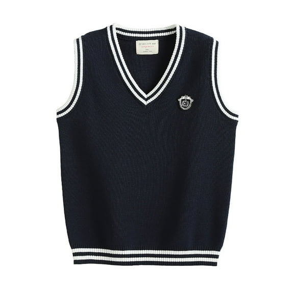 Sweater for Boys Size 6 Kids School Uniform Vests Boys Girls Sleeveless Sweater Vest V Neck Cable Knitted Stripe Tank Tops 2025 Trendy Tween Clothes