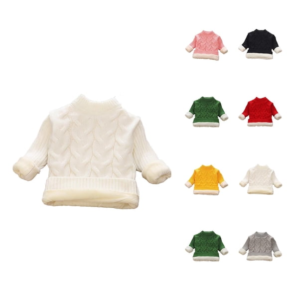 Sweater for Little Kids 2025 Trendy Fall Winter Long Sleeve Basic Cable Knit Soft Warm Sweater Kids Pullover Knitwear Tops