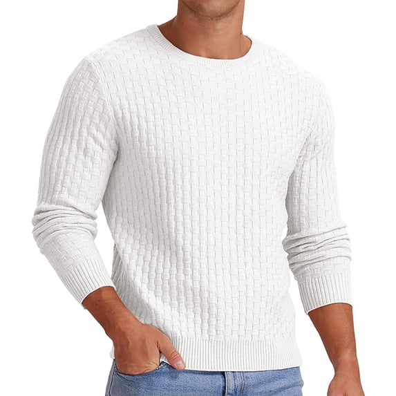 Sweater for Men Knit Tops Blouse Men Retro V-Neck Cable Knit Pullover Winter Warm Long Sleeve Soft Casual Daily Base Sweater
