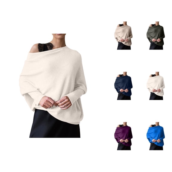 Sweater for Women, Boat Neck Sweaters for Women, Long Sleeve Soft Knit Pullover, Loose Baggy Top for Casual