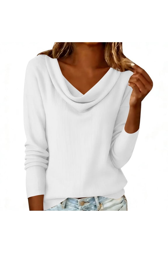 Sweater for Women Cowl Neck Long Sleeve Knit Casual Pullover Tops Fall Winter Trendy Comfy Sweaters