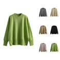 thumbnail image 1 of Sweater for Women, Fall Sweaters for Women, Crewneck Solid Color Pullover, Long Sleeve Loose Thin Knit for Autumn and Winter Layering, 1 of 4