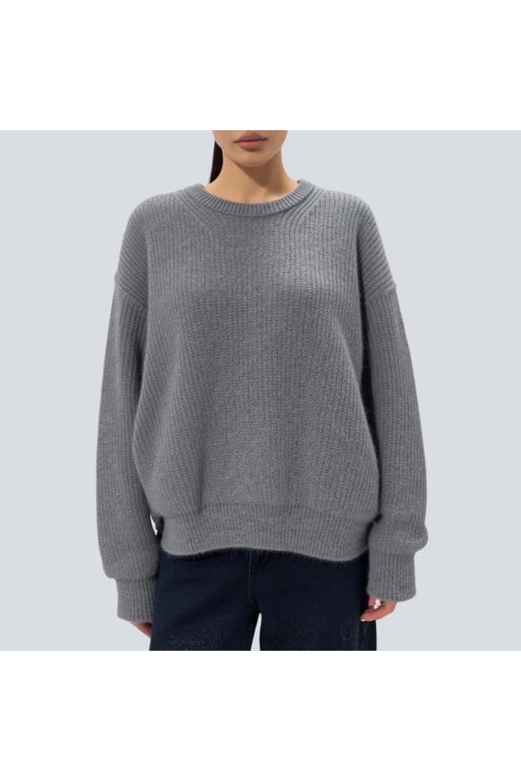 Sweater for Women Long Sleeve Crew Neck Pull Over Sweaters Light Sweaters Winter Sweaters Comfy Sweaters for Women