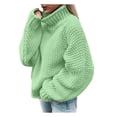 thumbnail image 1 of Sweater for Women Oversize Long Sleeve Turtleneck Drop Shoulder Loose Fit Solid Fall Knitwear, 1 of 4