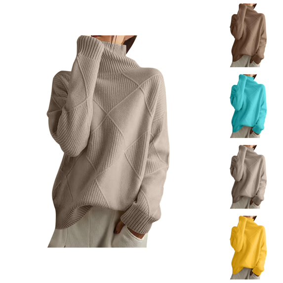 Sweater for Women, Patchwork Sweaters for Women, Autumn Winter Thickened Knit, Loose Outer Wear Top