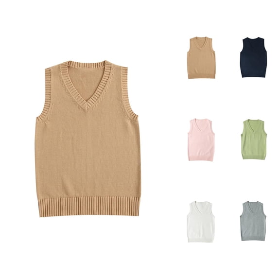 Sweater for Women, Sweater Vests for Women, Preppy Style V Neck Knit, Pullover for Girls Fashion