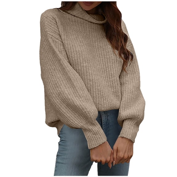 Sweater for Women Turtleneck Casual Soft Comfy Fall Winter Sweater Pullover Long Sleeve Solid Color Cozy Tops Sweater