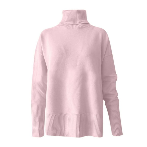 Sweater for Women Turtleneck Long Sleeve Solid Color Comfy Warm Winter Sweaters Casual Loose Cozy Soft Pullover Tops