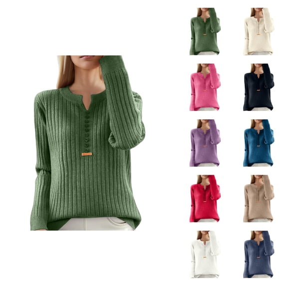 Sweater for Women, V Neck Sweaters for Women, Solid Color Pullover, Winter Loose Long Sleeve Knitwear