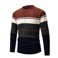 thumbnail image 1 of Sweaters For Men Color Blocked Knitted Round Neck Casual Loose Comfortable Business Trend Long Sleeved Pullover, 1 of 6