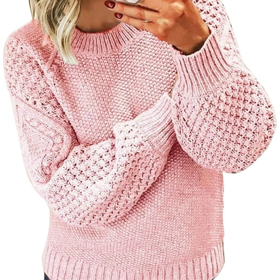 Sweaters For Women Autumn And Winter Casual Thickened Warm Solid Color External Knitted Pullover Sweater M Womens Sweaters