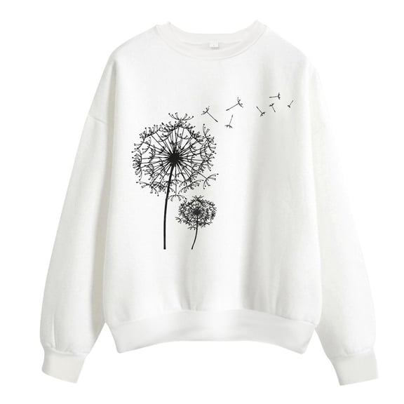 Sweaters For Women Autumn Winter O Neck Solid Color Prints Long Sleeve Baggy Pullover Sweatshirt 2Xl Womens Sweaters