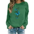 thumbnail image 1 of Sweaters For Women Butterfly Print Casual Fashion Long Sleeve Crew Neck Pullover Sweatshirt Top M Womens Sweaters, 1 of 4