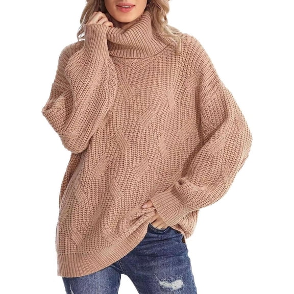 Sweaters For Women Casual Loose Turtleneck Knitted Long Sleeve Pullover Sweater Top For Autumn And Winter Xl Womens Sweaters