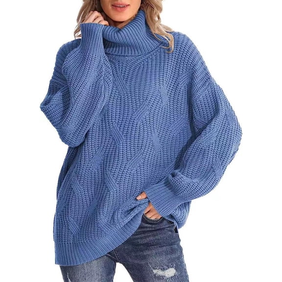 Sweaters For Women Casual Loose Turtleneck Knitted Long Sleeve Pullover Sweater Top For Autumn And Winter Xl Womens Sweaters