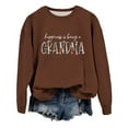 thumbnail image 1 of Sweaters For Women Crewneck No Hood Pullover Sweatshirt Happiness Is Being A Grandma Graphic Fall Top M Womens Sweaters, 1 of 3