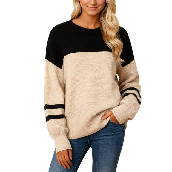 Sweaters For Women Fall And Winter Crewneck Long Sleeve Sweater Casual Pullover Sweater Tops