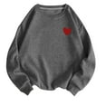 thumbnail image 1 of Sweaters For Women Heart Pattern Crewneck Pullover Sweatshirt Casual Long Sleeved Top For Fall And Winter 2Xl Womens Sweaters, 1 of 3