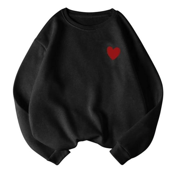 Sweaters For Women Heart Pattern Crewneck Pullover Sweatshirt Casual Long Sleeved Top For Fall And Winter Xl Womens Sweaters