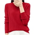 thumbnail image 1 of Sweaters For Women Lightweight Sevevn Women's Wool Seamless Sweater Mock Neck Long Sleeve Knitted Pullover Tops, 1 of 3