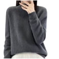 thumbnail image 1 of Sweaters For Women Lightweight Sevevn Women's Wool Seamless Sweater Mock Neck Long Sleeve Knitted Pullover Tops, 1 of 3