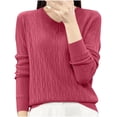 thumbnail image 1 of Sweaters For Women Lightweight Sevevn Women's Wool Seamless Sweater V Neck Long Sleeve Knitted Pullover Tops, 1 of 3