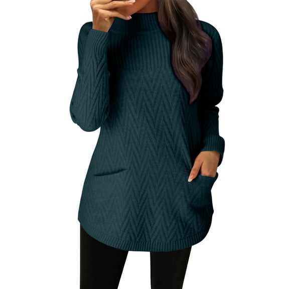 Sweaters For Women Loose Large Size Mid Length Round Neck Pullover Sweater Autumn Winter Slimming Outer Wear Bottoming Tops Xl Womens Sweaters