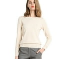 thumbnail image 1 of Sweaters For Women New Round Neck Long Sleeve Loose Pullover Solid Knit Bottom Shirt Nylon Beige Size S-2Xl Oversized Sweaters For Women, 1 of 5