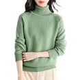 thumbnail image 1 of Sweaters for Women Pure Turtleneck 3D Seamless Knitted Long Sleeve Pullover Top Xl Womens Sweaters, 1 of 4