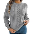 thumbnail image 1 of Sweaters For Women Sevevn Women's Casual Solid Color Hollow Out Lantern Sleeve Sweater Top, 1 of 8