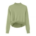 thumbnail image 1 of Sweaters For Women Sevevn Women's Pullover High Neck Drop Shoulder Solid Color Plush Sweater, 1 of 2