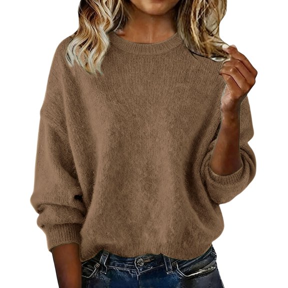 Sweaters for Women Solid Color Loose One Word Shoulder Exposed Shoulder Hood Sweater Blend Windproof Daily Wear M Womens Sweaters